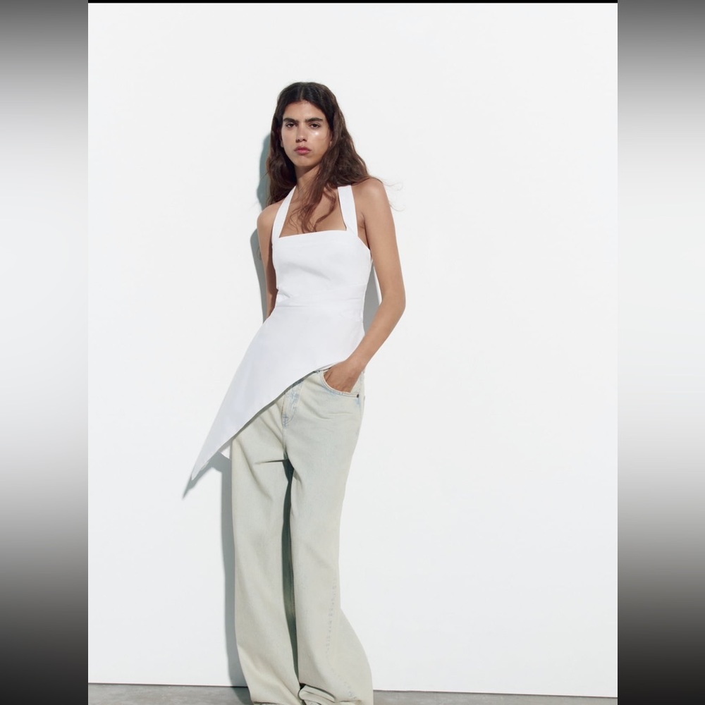 ASYMMETRIC GABARDINE TOP